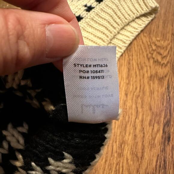 Lulu’s cream black mountain crest button up sweater knit vest size XS v neck - Picture 6 of 8